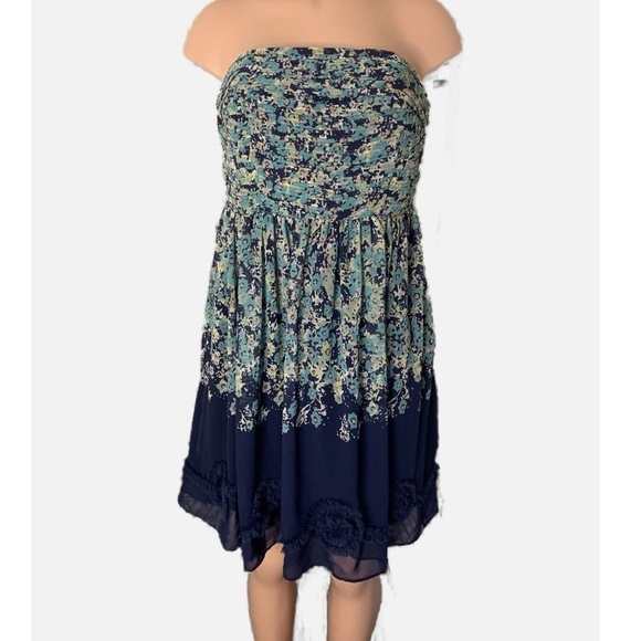 LC Lauren Conrad- Women’s Strapless Floral Chiffon Lined dress size 8 - Picture 1 of 8